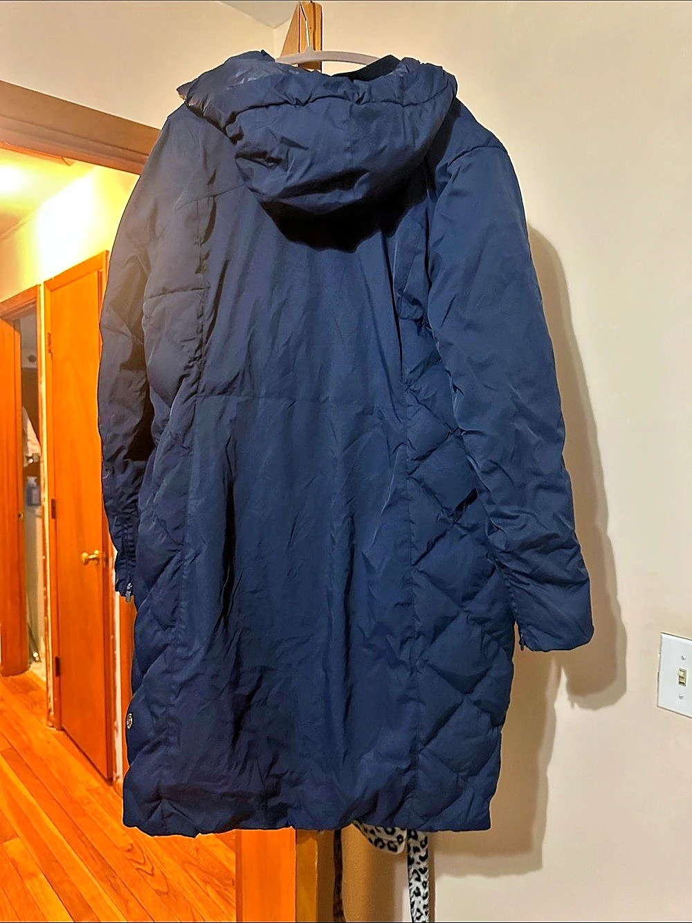 lululemon Wunder Puff Long Jacket Hooded Puffer in Blue
